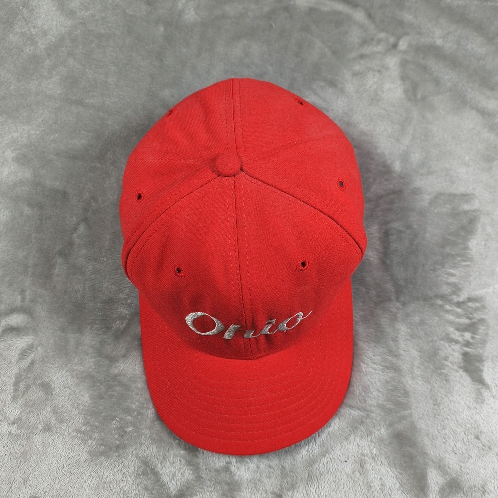Vintage Ohio Hat Cap Red Script New Era Snapback Made In USA 80s 90s Embroidered - Picture 6 of 8